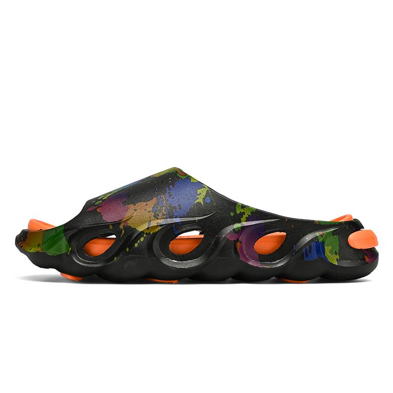 

Мужские модные ультралегкие камуфляжные тапочки с мягкой подошвой больших размеров, домашние повседневные тапочки, цельные сандалии 44/45 чёрный