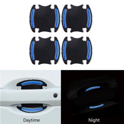 4 Pcs/Set Car Door Wrist Reflective Sticker Universal Car Door Wrist Scratch Protective Film Pad with Safety Reflective Strip
