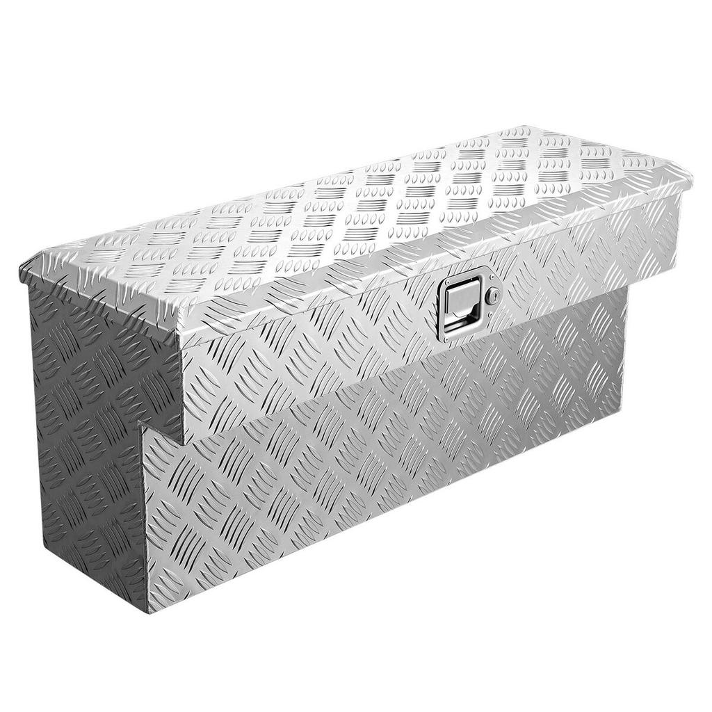 Truck Bed Tool Box, Heavy Duty Aluminum Tool Box with Tread Patterns, Storage Toolbox Chest Organizer with Lock and Key, Ideal for Pickup, Truck Bed,