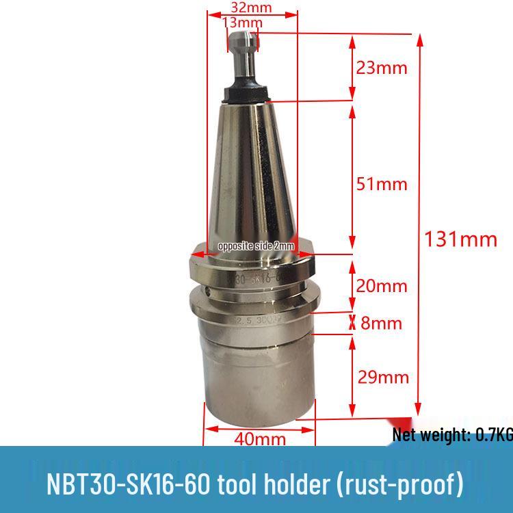 High Precision CNC Engraving Machine Tool Holder NBT30/SK10/16 with Dynamic Balance and Collet Wrench
