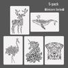 YUELU Creative Animal Lace Ruler Scratch Art Template