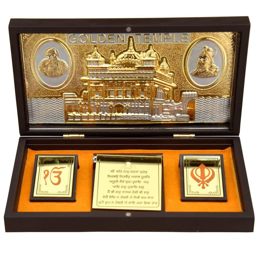 24K Gold Plated Photo Frame with Charan Paduka (Square),(Rectangle), Return Gifts