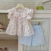 New Summer Baby Girls Clothes Suit Children Flower Vest Shorts 2Pcs/Sets Fashion Infant Clothing Toddler Costume Kids Tracksuits