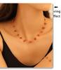Retro French Natural Stone Necklace & Bracelet Set with Stainless Steel