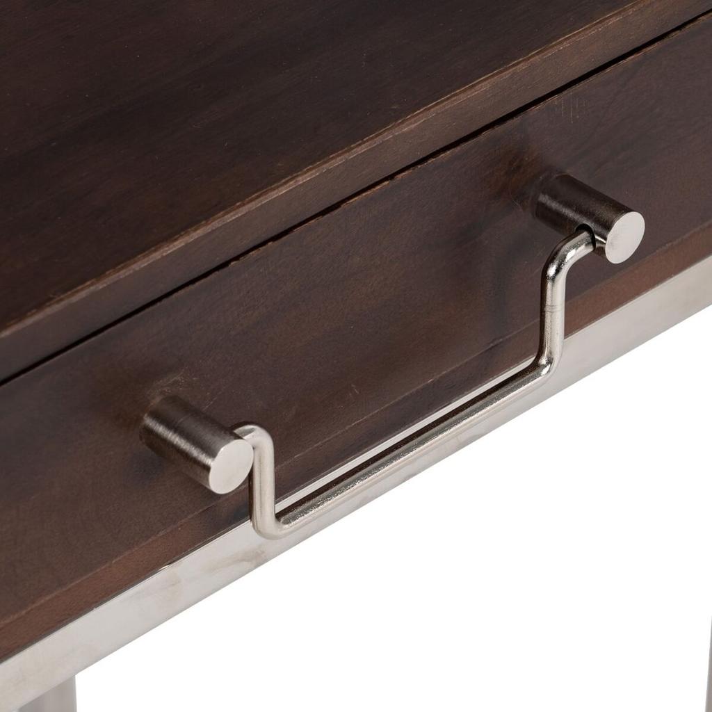 Entrance Furniture Metal Wood Brown Silver (3 Units)