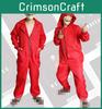 Costum de cosplay Salvador Dali Money Heist pentru adulți, în salopetă roșie elegantă