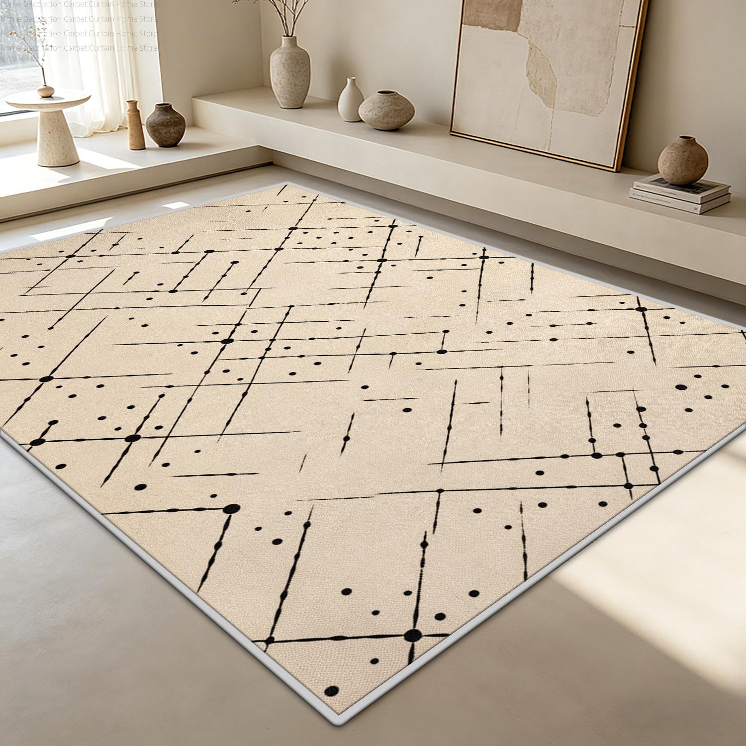 Minimalisme Beige Abstract Tapijt Neutraal Woonkamer Tapijt Antislip Slaapkamer Wasbaar Gemakkelijk Schoon te Maken Vloermat Pluisvrij izable 60x90cm door mat