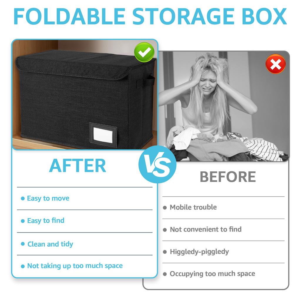 Foldable Clothing Storage Box Comic Book Storage Bag with Handle Integrated Comic Book Box Multipurpose Organizer for Home
