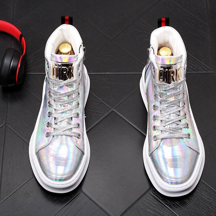 Causal Flats Shoes Ankle Boot Male Platform High -Top Man Sneakers