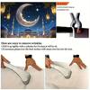 Romantic Starry Sky Theme,EID Al Adha Background Cloth with Crescent Moon,Mosque,Lantern Design,Festive Party Celebrations