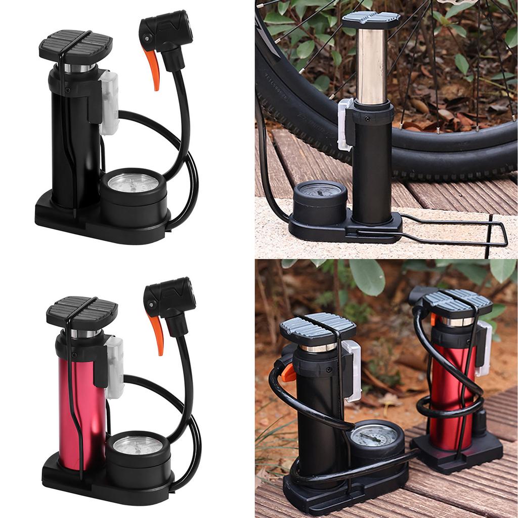 Kleine Fahrrad-Standpumpe für Mountainbikes, Fahrradpumpe, 140 PSI Fahrrad-Luftpumpe mit Manometer