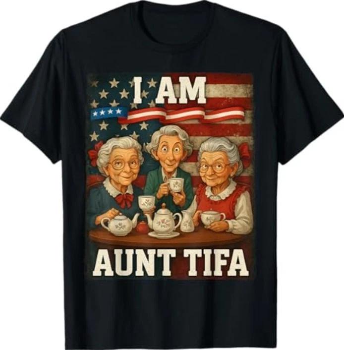 Aunt Tifa American Flag Funny I Am Aunt Tifa American T-Shirt 2XL