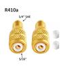 AC-Kältemitteladapter Messing R410A AC-Adapter SAE Außengewinde 1/4 Adapter zum Füllen der Schlauchpumpe 1/4 SAE Stecker Autozubehör