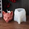 3D Handmade Animal Three Eyes Cat Head Silicone Candle Mold DIY Kitten Dog's head Plaster Crafts Resin Casting Home Decor Gift