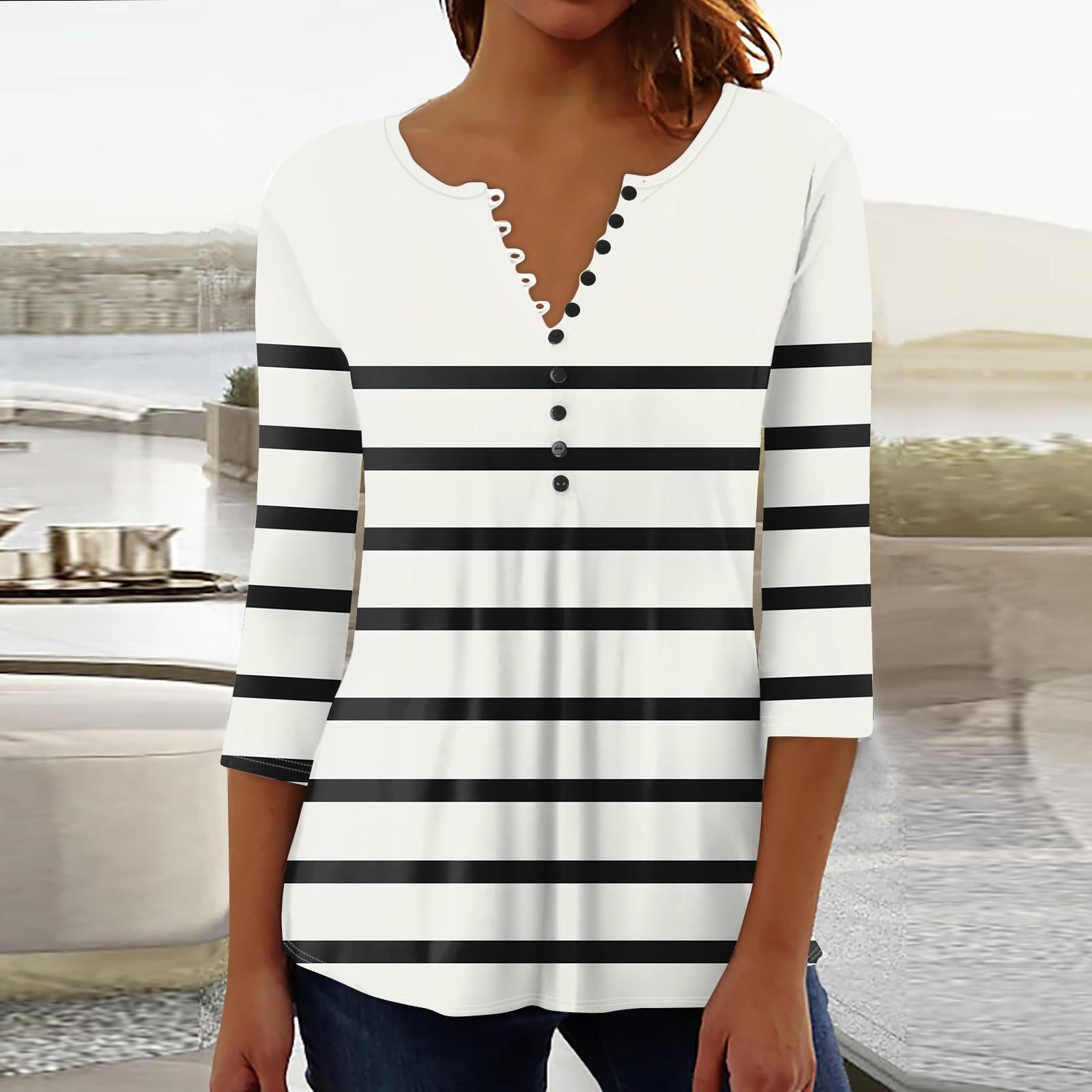 

Женская верхняя свободная футболка с рукавом семь четвертей на пуговицах XL