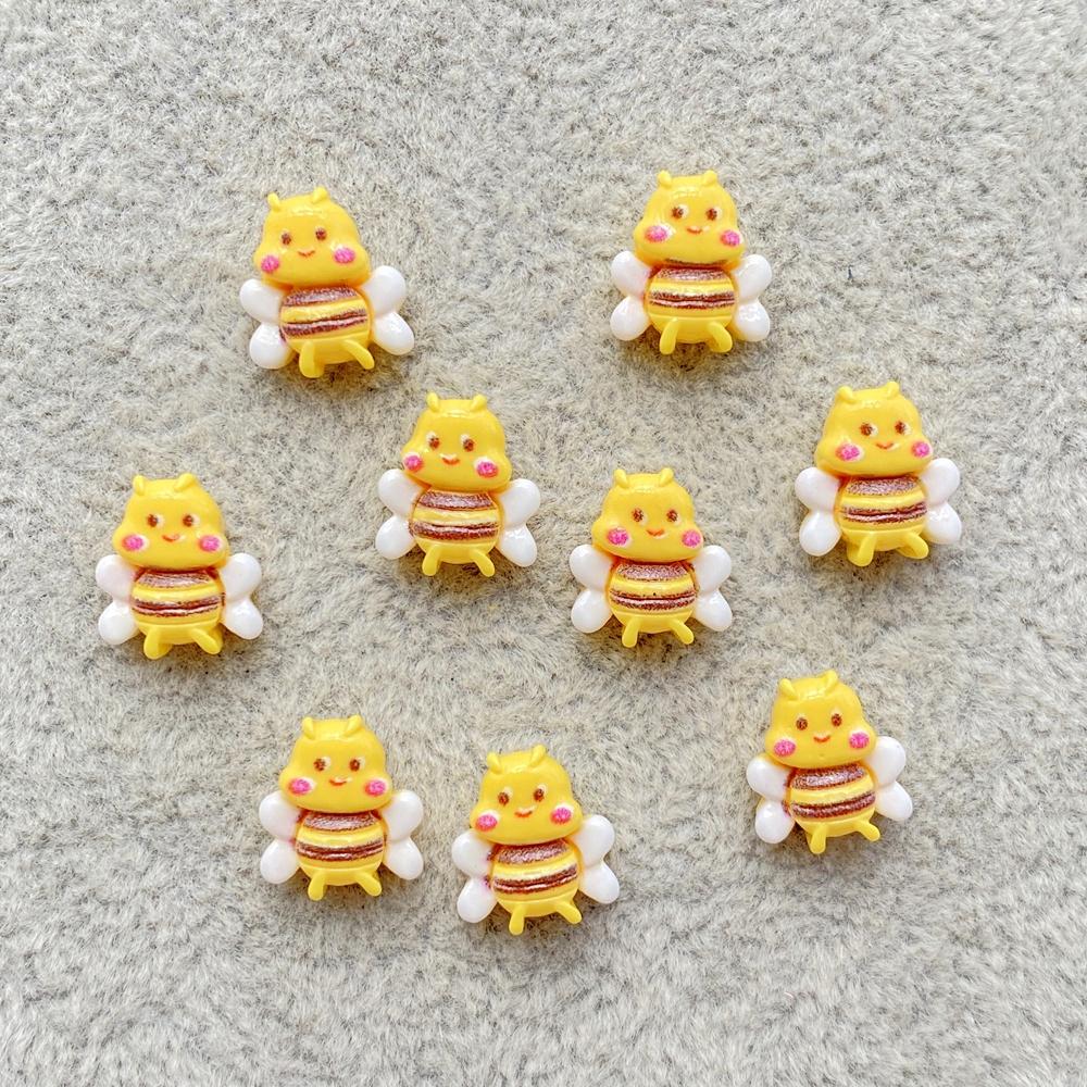 

20Pcs Cute Mini cartoon bee and honey jar Nail Art Resin Designer Charms DIY Craft For Nail 3D Decorations Jewelry