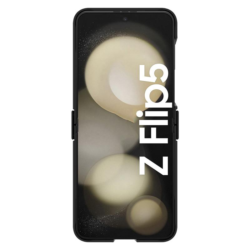 IMAK Ruiyi Series for Samsung Galaxy Z Flip5 5G Phone Cover Carbon Fiber Texture PC+PU Leather Phone Case