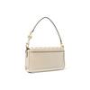 Michael Kors Bradshaw Woven Letter Leather And Faux Leather Baguette Shoulder Bag Women Bags Cream-White 30S1L2BL1T-289