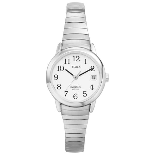 

Timex Women s T2H371 Quartz Easy Reader Watch with White Dial Analogue Display and Silver Stainless Steel Bracelet