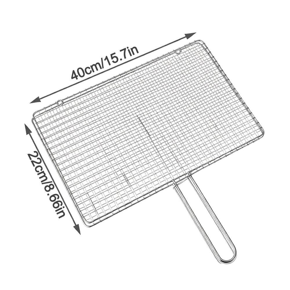 Stainless Steel Fish Grilling Rack Square Double-sided Meat Grilling Rack High Temperature Resistant Thickened Grilled Fish Net