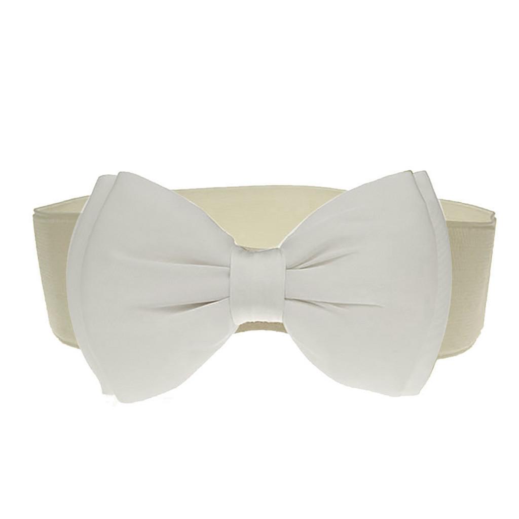 Dámský módní pás s mašlí Široký elastický pásek v pase