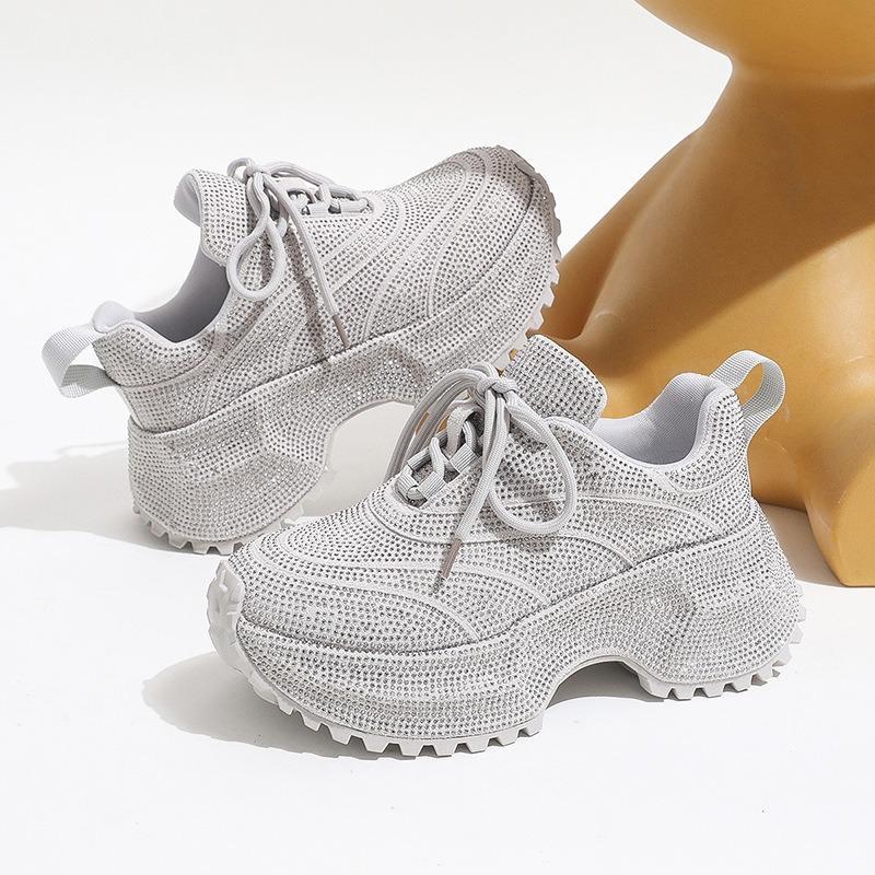 Daddy Shoes Women's Shoes Rhinestones Full of Diamonds Gypsy Stars Platform Muffin Sneakers Small 7 Casual Shoes