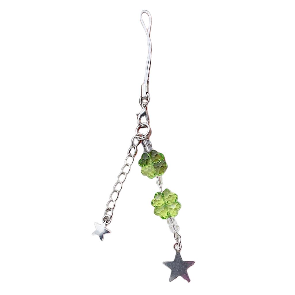 Cute Beaded Star Phone Chain Ornament Heart Beaded Cellphone Pendant Phone Lanyard Bag Charm for Fashionable Individuals