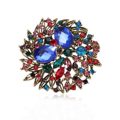 Europäische Und Amerikanische Legierung Tropföl Farbe Kristall Strass Brosche Korsage Pullover Zubehör Zubehör Anstecknadel Schnalle