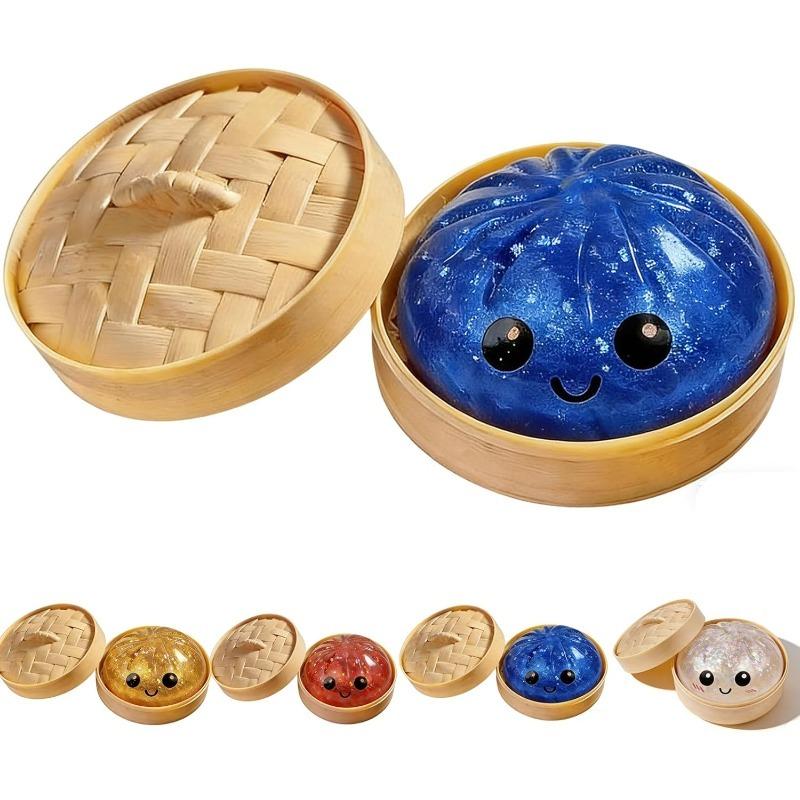 

Glitter Dumpling,Squishy Dumplings Glitter for Adults, Stress Relief Fidget, Soft Squeeze Decompression Dough. 1 piece синий
