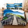 Building Famous Landscape Bedding Set For Bedroom Soft Bedspreads For Bed Home Comfortable Polyester Duvet Cover With Pillowcase