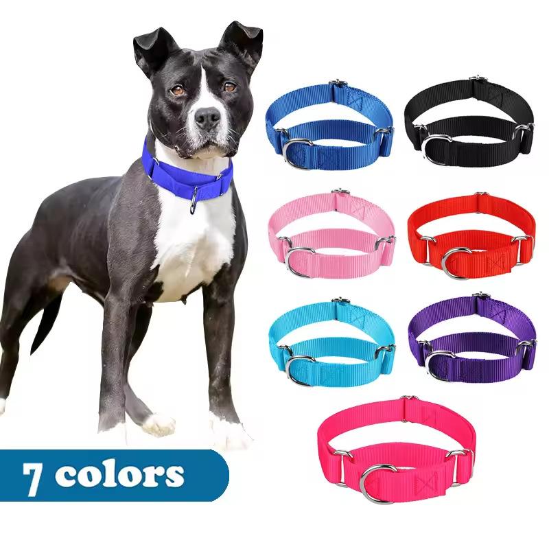 Adjustable Nylon Pet Collar with Handle for Cats and Dogs S-L Size Dog Leash Collar