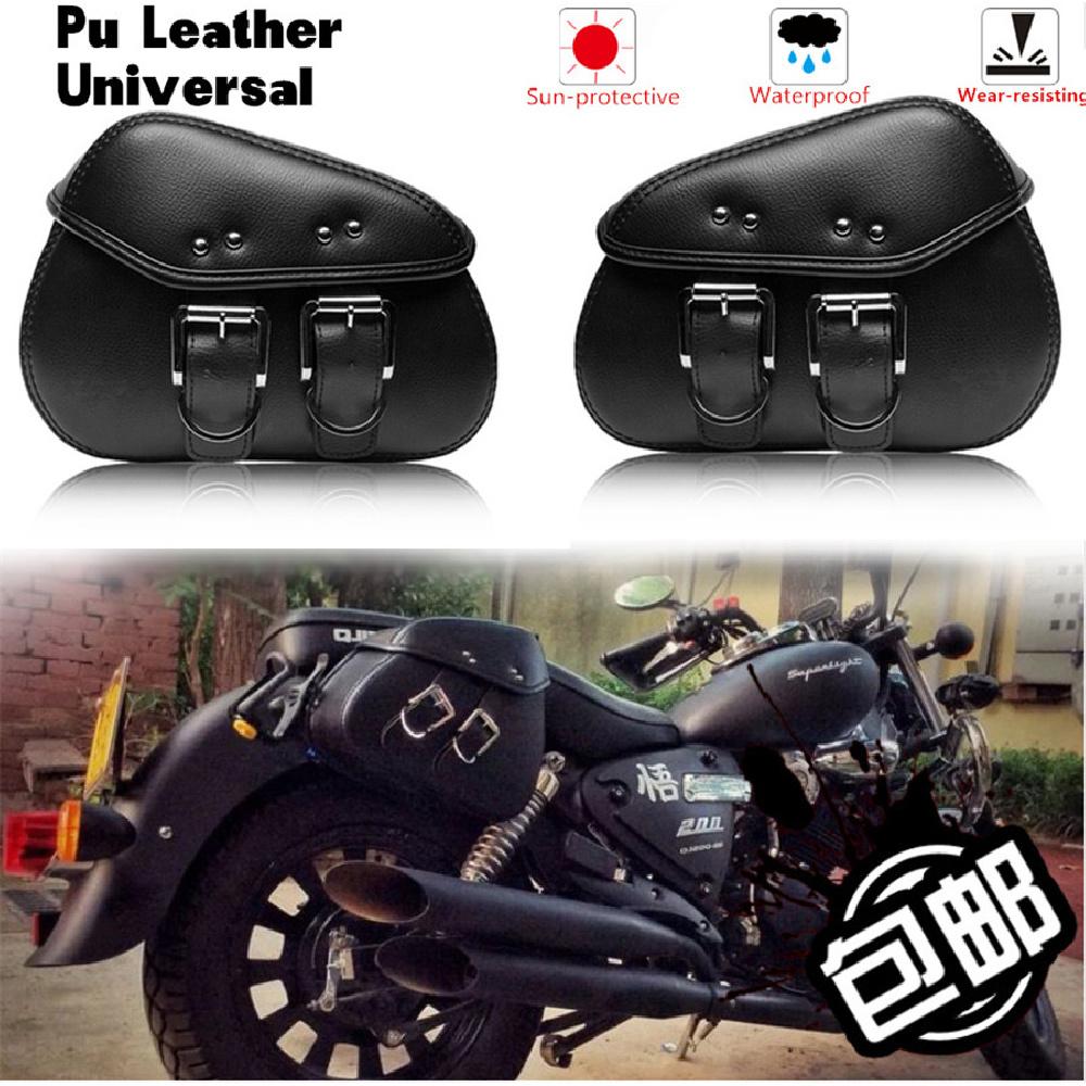 Universelles Mini-Paar Motorrad PU-Leder Seiten-Sattel-Gepäcktaschen Metallschnalle