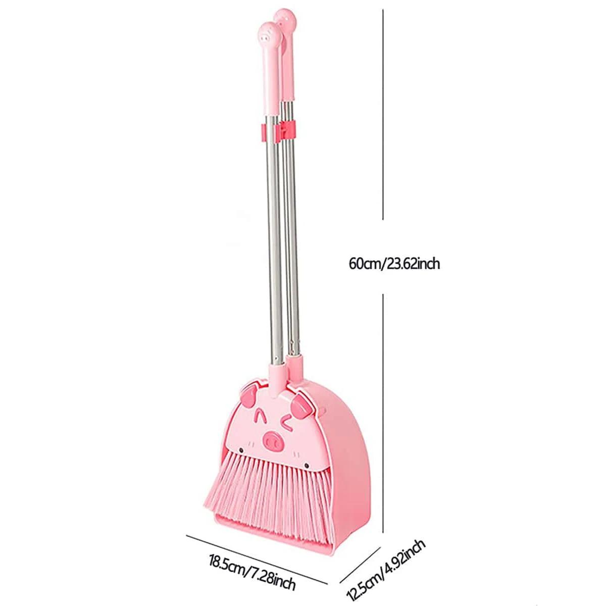 

1 set - (1pc broom+1pc dustpan) set household combination mini broom household broom dustpan розовый