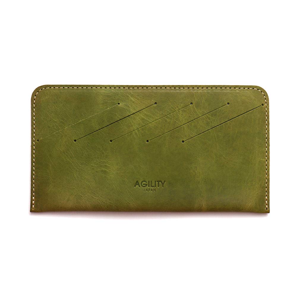 AGILITY Affa Card Folder 10 Pieces Inner Card Case Long Wallet Thin Horizontal Genuine Leather Yellow "Card Folder"