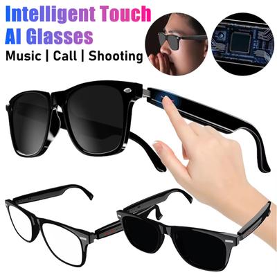 Intelligent BT AI Glasses With Mic Multifunctional Remote Control Phone Camera Shoot Music Call Sport Sunglasses For Men & Woman