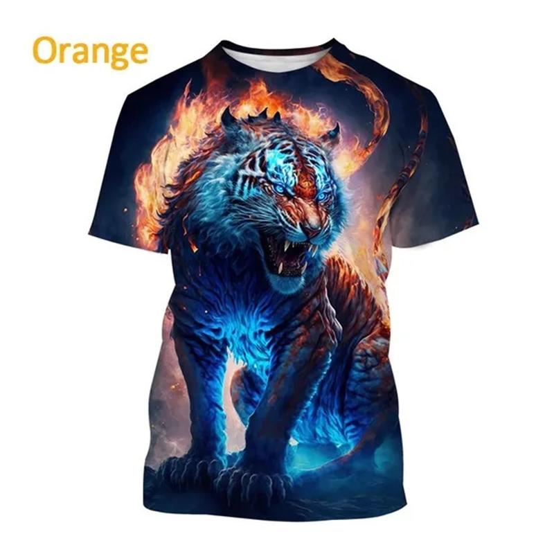 Tiger 3D T Shirt Men Women Summer Fashion Short Sleeve Printed Animal T-Shirt Cool Tops T-Shirts Unisex
