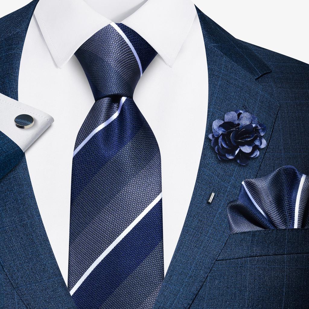 Fashion Men'S Paisley Tie Suit Pocket Towel Set 8Cm Polyester Jacquard Business Dress Tie