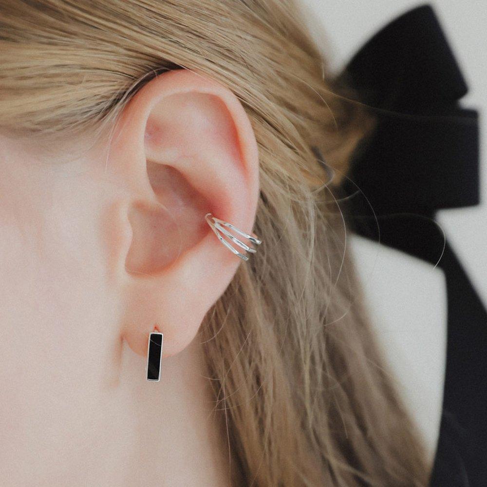 J.Lauren Angle Line Silver Ear Cuff M03931