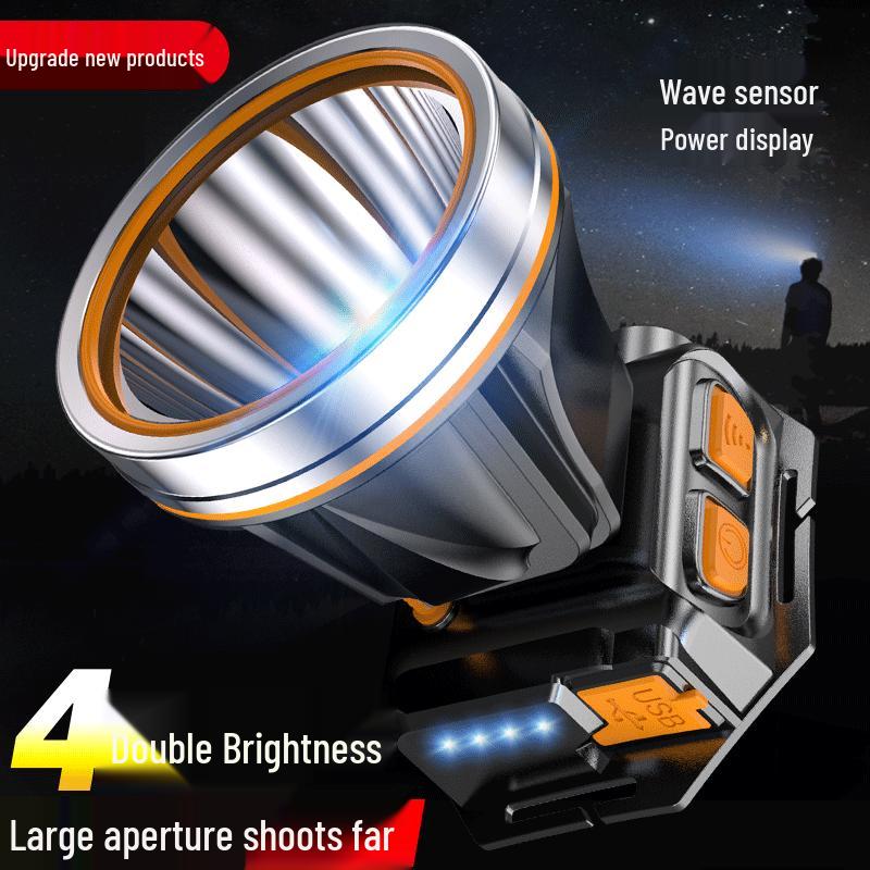 High-Brightness Long-Range USB Rechargeable Headlamp for Outdoor Camping & Mining