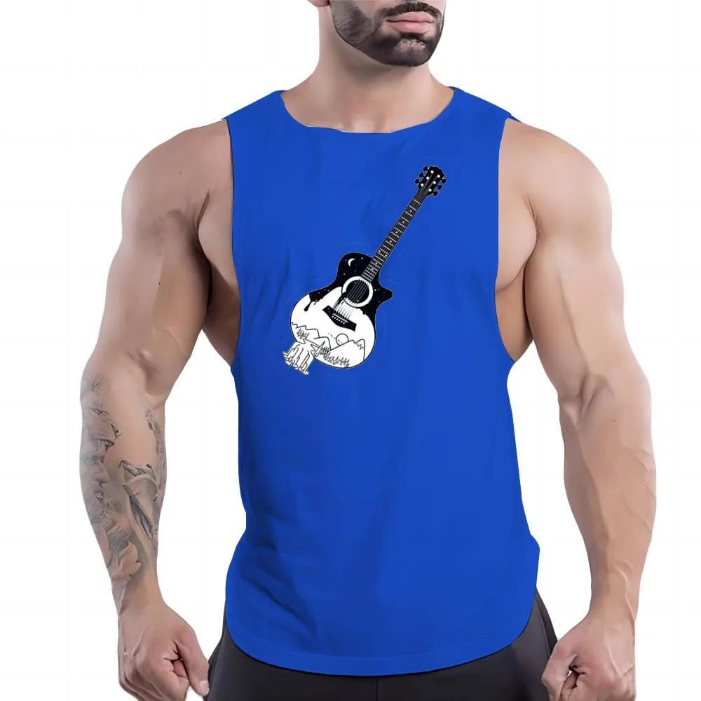 2023 Four Seasons New Outdoor Sports Wind 2d Violin Print Men'S Casual Comfortable Breathable Sports Shirt Vest Tops Y2k