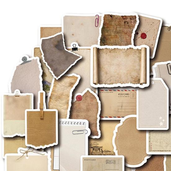 80 Pcs Vintage Scrapbook Paper Stickers Rich Elements Vintage Writing Labels for Journals Planners Collage Albums