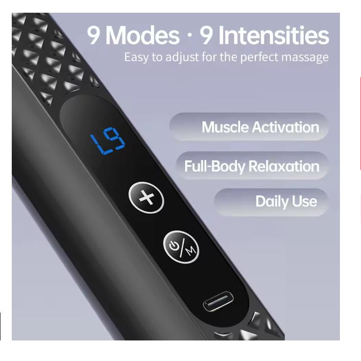 2026 Smart Electric Fascia Gun Rechargeable Handle Bent Long Handle Muscle Relaxation Massager Home Back Muscle Christmas Gift