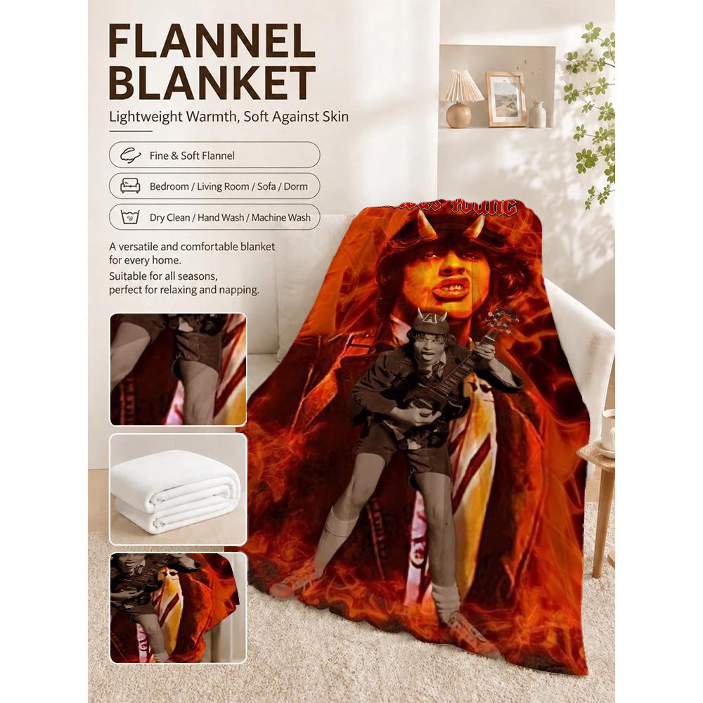 Angus Young Rock Guitar Blanket Camping Trip Soft And Comfortable Office Rest Blanket Bedroom Outdoor Plush Blanket