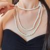 Elegant Three-Layer Pearl Pendant Necklace - High-End Double-Layer Sweater Chain Accessory for Women