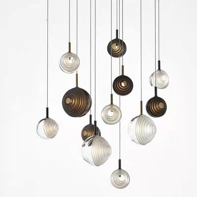 Postmodern Minimalist Striped Glass Pendant Light for Living Room, Cafe, Bedroom, Staircase, and Exhibition Hall