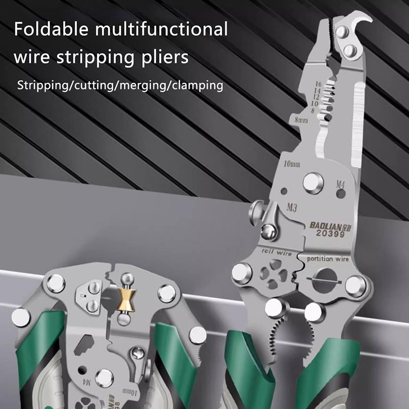 Electrician Wire Crimper Peeler Pliers Cables Stripping Multifunctional Press Plier Terminal Crimping Gross Side Cutting Tool