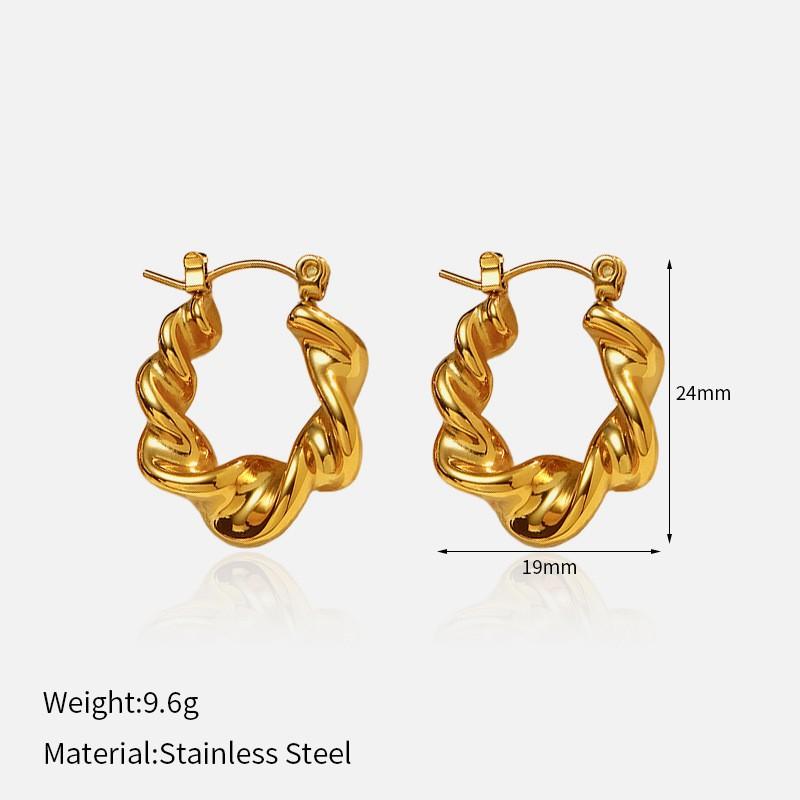 Ins Style Stainless Steel Earrings 18K Gold Plated Titanium Trendy Jewelry Men Women