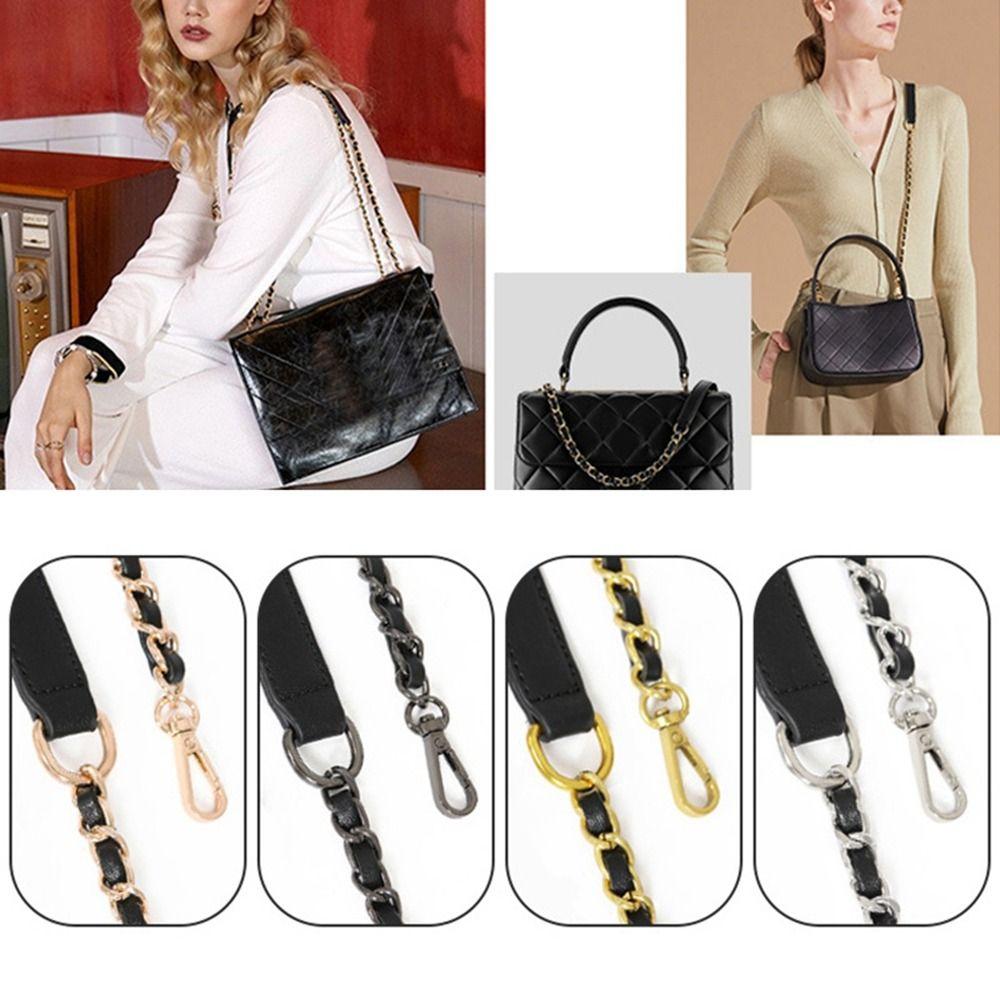 Straps Replacement PU Leather Shoulder Bag Strap Bag Chain Metal Braided Chain Bag Accessories
