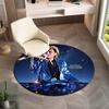 French legendary rock singer and actor Johnny Hallyday Round Carpet Soft Home Decoration Corridor Table and Chair Anti slip Outdoor Floor Mat rug H21