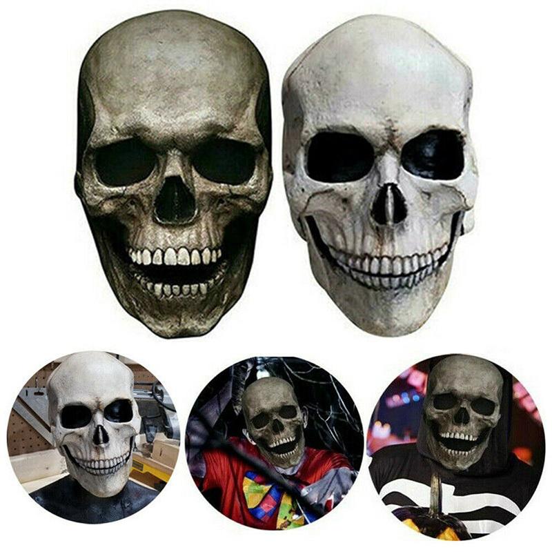 Latex Huvudskallemask Hjälm med Rörlig Käke Party Halloween Rekvisita Huvudbonad
